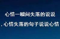 心情失落的句子说说心情(100句)