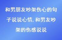 和男友吵架的伤感说说(100句)