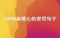 100句最暖心的爱情句子65句汇总