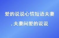 夫妻间爱的说说【100句文案】