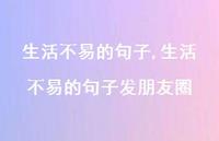 生活不易的句子发朋友圈(100句)