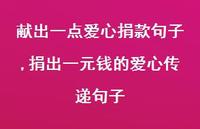 捐出一元钱的爱心传递句子(100句)