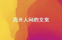 离开人间的文案【100句精选短句合集】