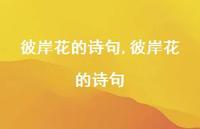 彼岸花的诗句【精品文案100句】 彼岸花的诗句【精品文案100句】