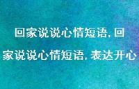 回家说说心情短语,表达开心(100句)