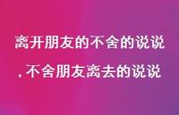 不舍朋友离去的说说(100句) 不舍朋友离去的说说(100句)