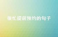 很忙提前预约的句子【100句精选短句合集】