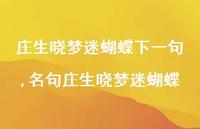 名句庄生晓梦迷蝴蝶【精品文案100句】