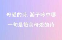 游子吟中哪一句是赞美母爱的诗【精品文案100句】