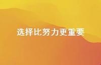 选择比努力更重要74句汇总 选择比努力更重要74句汇总