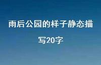 雨后公园的样子静态描写20字【100句精选短句合集】 雨后公园的样子静态描写20字【100句精选短句合集】