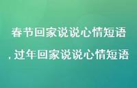 过年回家说说心情短语(100句) 过年回家说说心情短语(100句)
