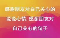 感谢朋友对自己关心的句子(100句) 感谢朋友对自己关心的句子(100句)
