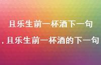 且乐生前一杯酒的下一句【100句文案精选】