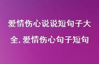 爱情伤心句子短句(100句)