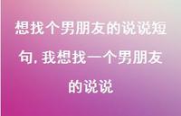 我想找一个男朋友的说说(100句)