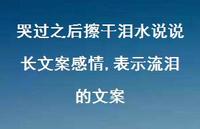 表示流泪的文案(100句) 表示流泪的文案(100句)