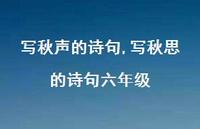 写秋思的诗句六年级【精品文案100句】