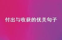付出与收获的优美句子(精选74句) 付出与收获的优美句子(精选74句)