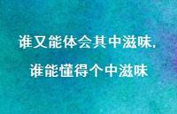 谁能懂得个中滋味(100句) 谁能懂得个中滋味(100句)