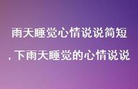 下雨天睡觉的心情说说(100句)
