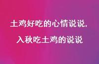 入秋吃土鸡的说说(100句)