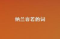 纳兰容若的词60句汇总