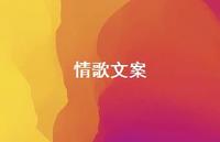情歌文案40句汇总