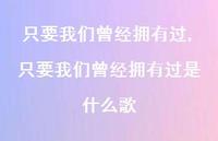 只要我们曾经拥有过是什么歌【100句文案精选】