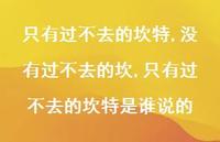 没有过不去的坎,只有过不去的坎特是谁说的(100句) 没有过不去的坎,只有过不去的坎特是谁说的(100句)