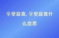 享受寂寞什么意思【100句文案精选】