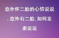意外有二胎,如何发表说说(100句)