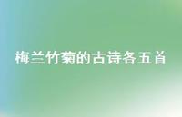 梅兰竹菊的古诗各五首(精选39句)