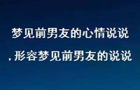 形容梦见前男友的说说(100句)