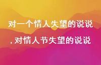 对情人节失望的说说(100句)