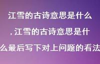 江雪的古诗意思是什么最后写下对上问题的看法【100句文案精选】