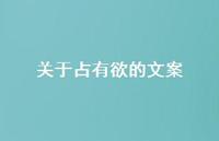 关于占有欲的文案53句汇总