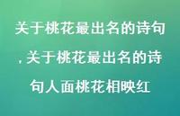 关于桃花最出名的诗句人面桃花相映红【精品文案100句】 关于桃花最出名的诗句人面桃花相映红【精品文案100句】