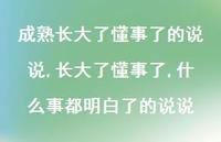长大了懂事了,什么事都明白了的说说【100句文案】 长大了懂事了,什么事都明白了的说说【100句文案】