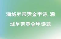 满城尽带黄金甲诗意【100句文案精选】 满城尽带黄金甲诗意【100句文案精选】