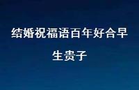 结婚祝福语百年好合早生贵子合集42句精选