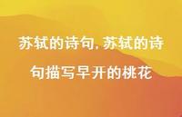 苏轼的诗句描写早开的桃花【精品文案100句】 苏轼的诗句描写早开的桃花【精品文案100句】