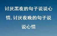 讨厌夜晚的句子说说心情(100句) 讨厌夜晚的句子说说心情(100句)