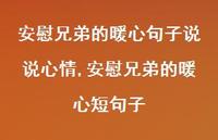 安慰兄弟的暖心短句子(100句)
