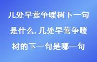 几处早莺争暖树的下一句是哪一句【精品文案100句】 几处早莺争暖树的下一句是哪一句【精品文案100句】