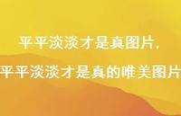 平平淡淡才是真的唯美图片(100句)
