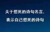 表示自己想死的诗句(100句) 表示自己想死的诗句(100句)