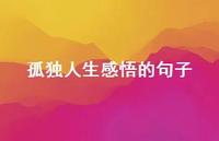 孤独人生感悟的句子72句汇总 孤独人生感悟的句子72句汇总