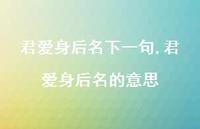 君爱身后名的意思【精品文案100句】 君爱身后名的意思【精品文案100句】