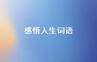 感悟人生词语39句汇总 感悟人生词语39句汇总